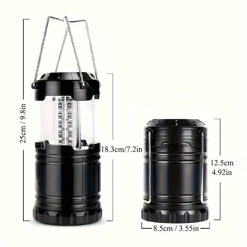 Set of 4 Camping Lights with 30 Leds, Foldable Emergency Flashlights, Battery-Operated