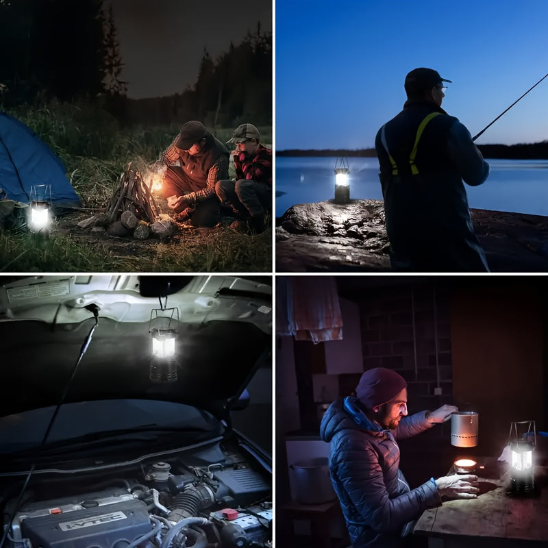 Set of 4 Camping Lights with 30 Leds, Foldable Emergency Flashlights, Battery-Operated
