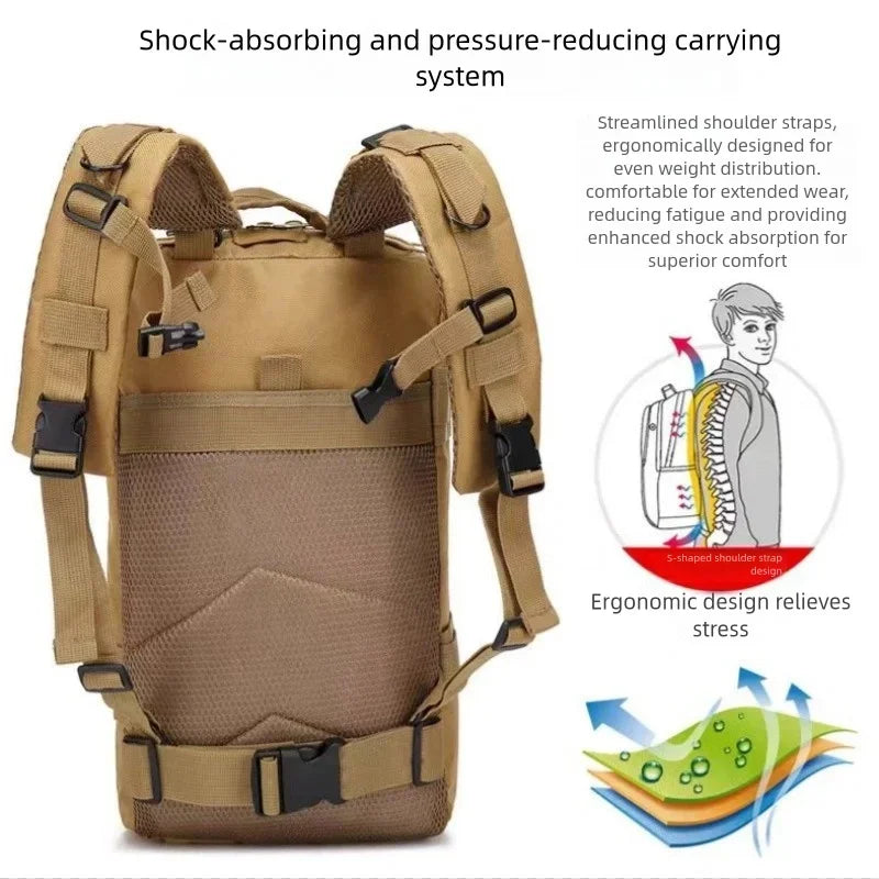Outdoor hiking backpack, wilderness exploration camping backpack