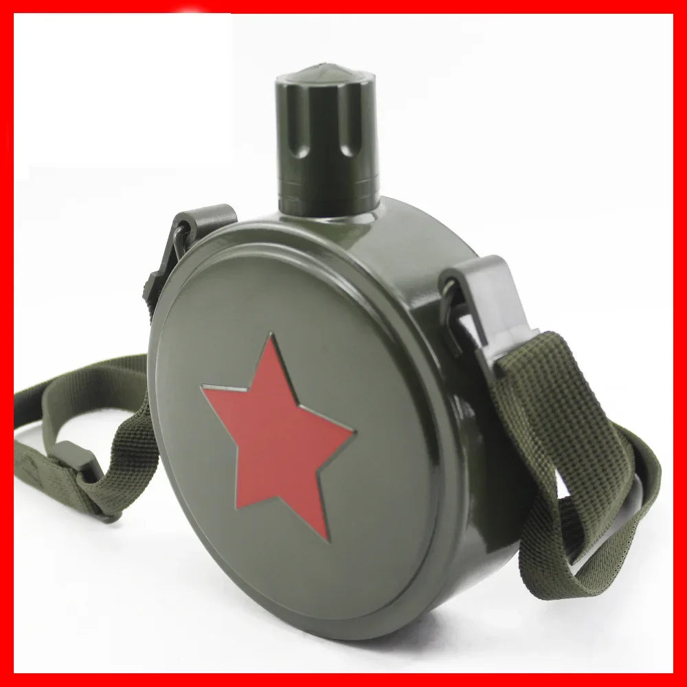 Stainless Steel Pentagram Military Canteen Outdoor Camping Hiking