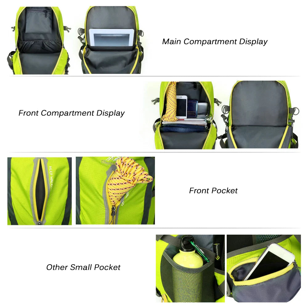 New Camping Backpack 40 Liters Large Capacity Travel Canvas Bag Outdoor