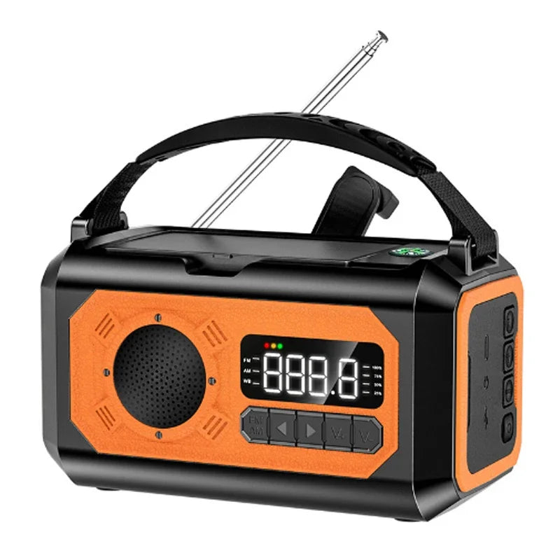 Radio Solar Hand Crank with Flashlight SOS Alarm Power Bank