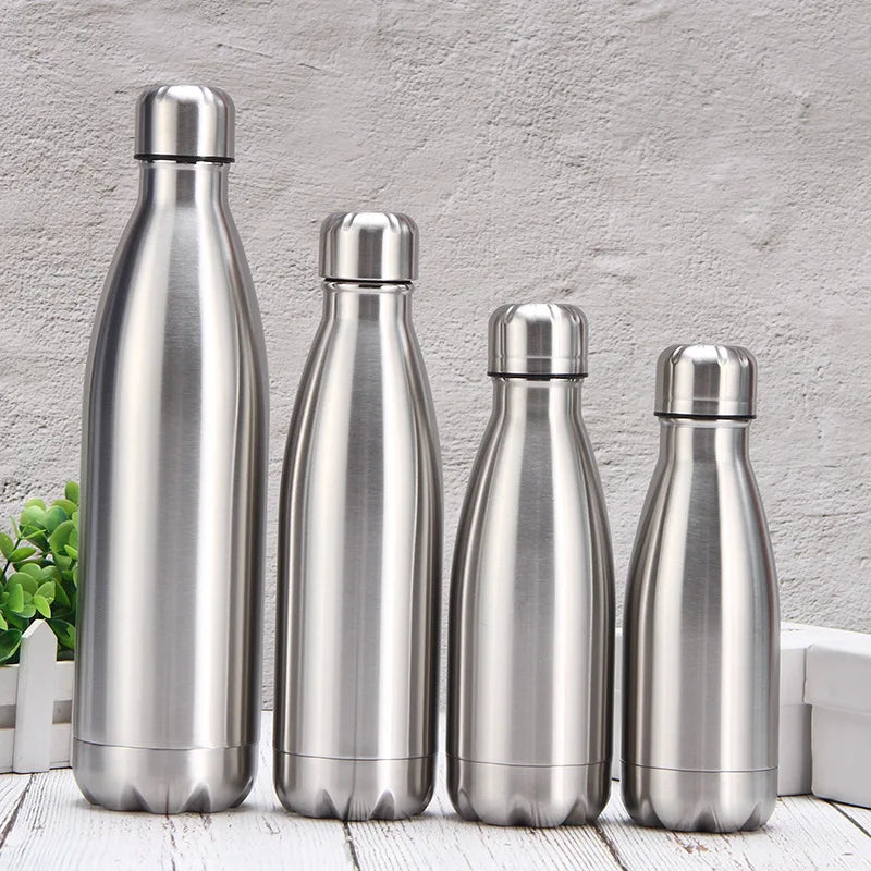 Stainless Steel Water Bottle 1 Liter, Sport Travel Cups,  500 750 1000ml Water Bottles