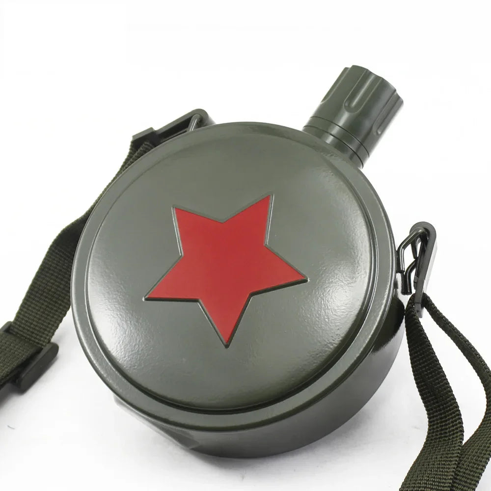 Stainless Steel Pentagram Military Canteen Outdoor Camping Hiking