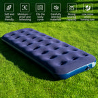 Inflatable Flocking Camping Bed Mat Single Person Outdoor