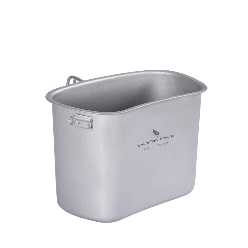 Cooking Set, Titanium Military Canteen, Cookware Bowl Kettle With Camouflage Storage Bag