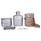 Cooking Set, Titanium Military Canteen, Cookware Bowl Kettle With Camouflage Storage Bag