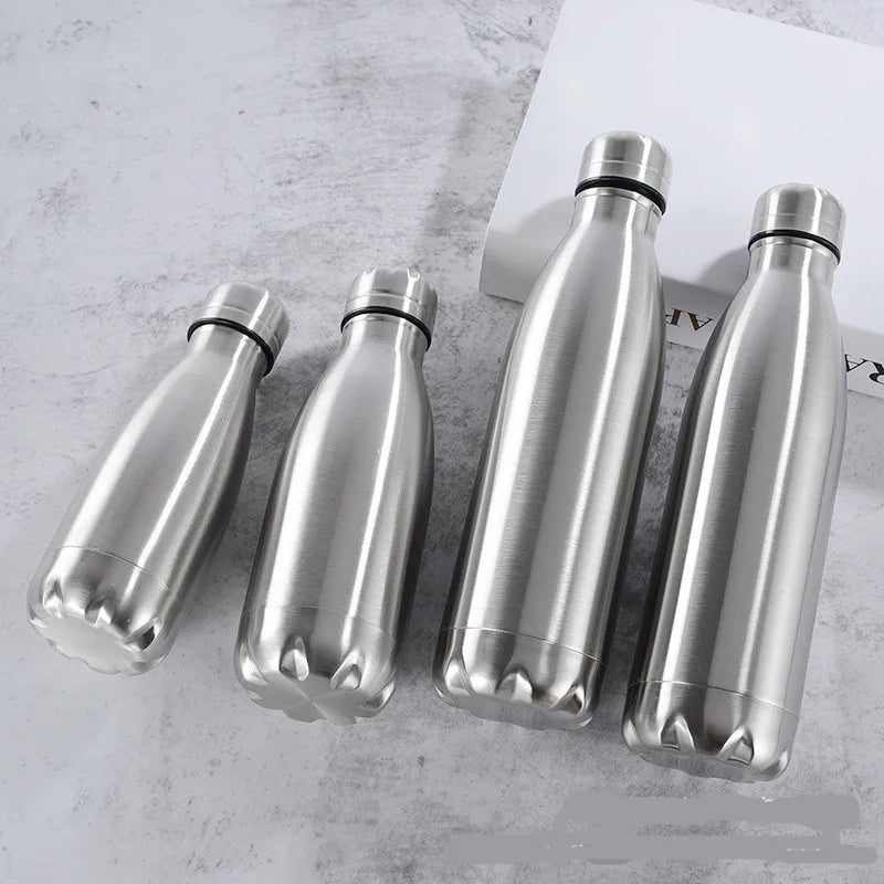 Stainless Steel Water Bottle 1 Liter, Sport Travel Cups,  500 750 1000ml Water Bottles