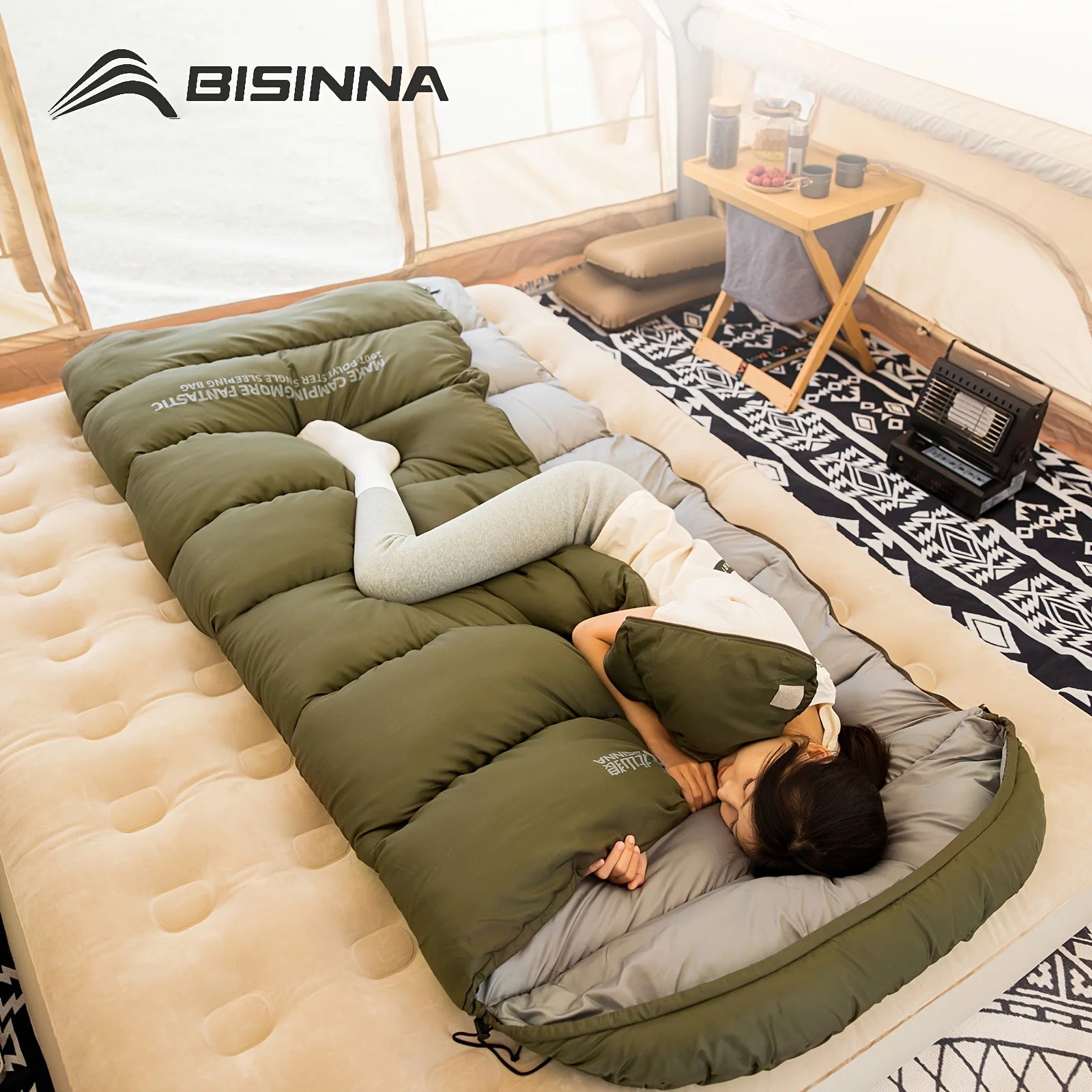 BISSINA 1-piece envelope-style winter sleeping bag