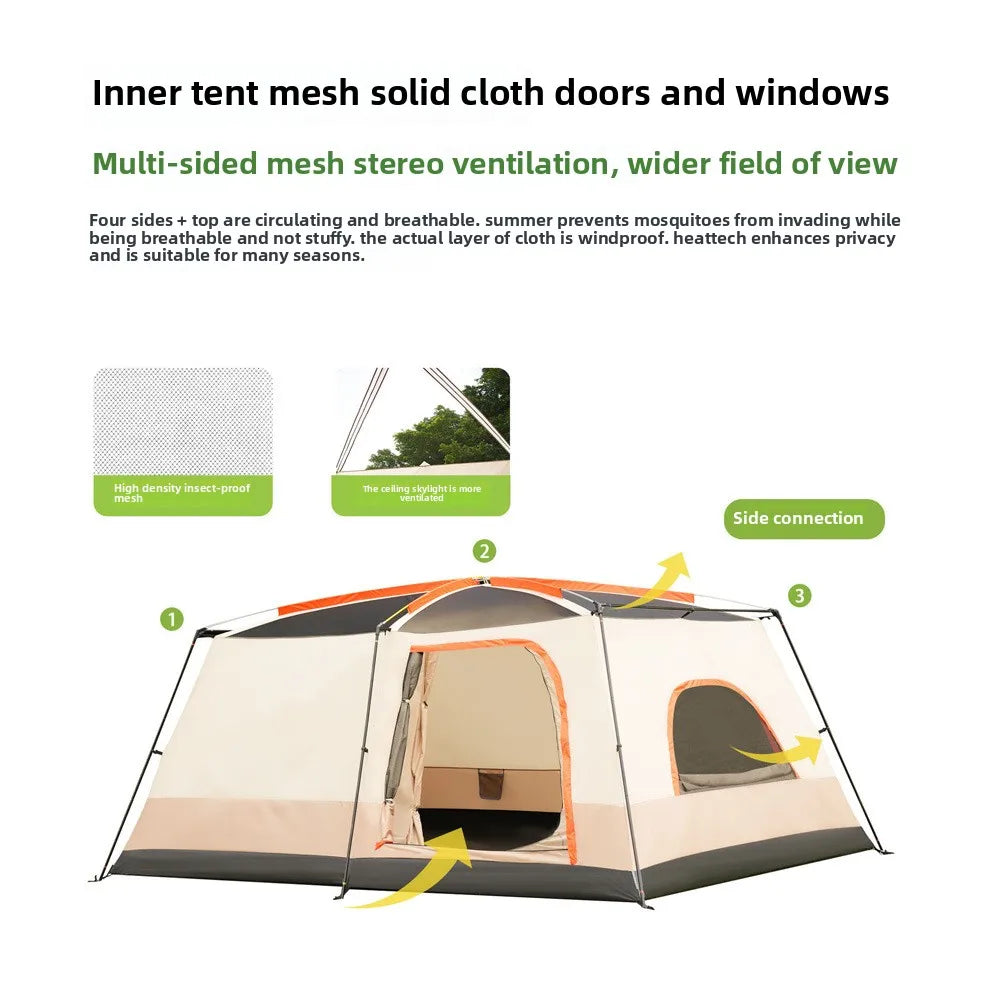 Manufacturer customizes all-inclusive tents, two bedrooms and three halls, outdoor camping double-layer waterproof tents,