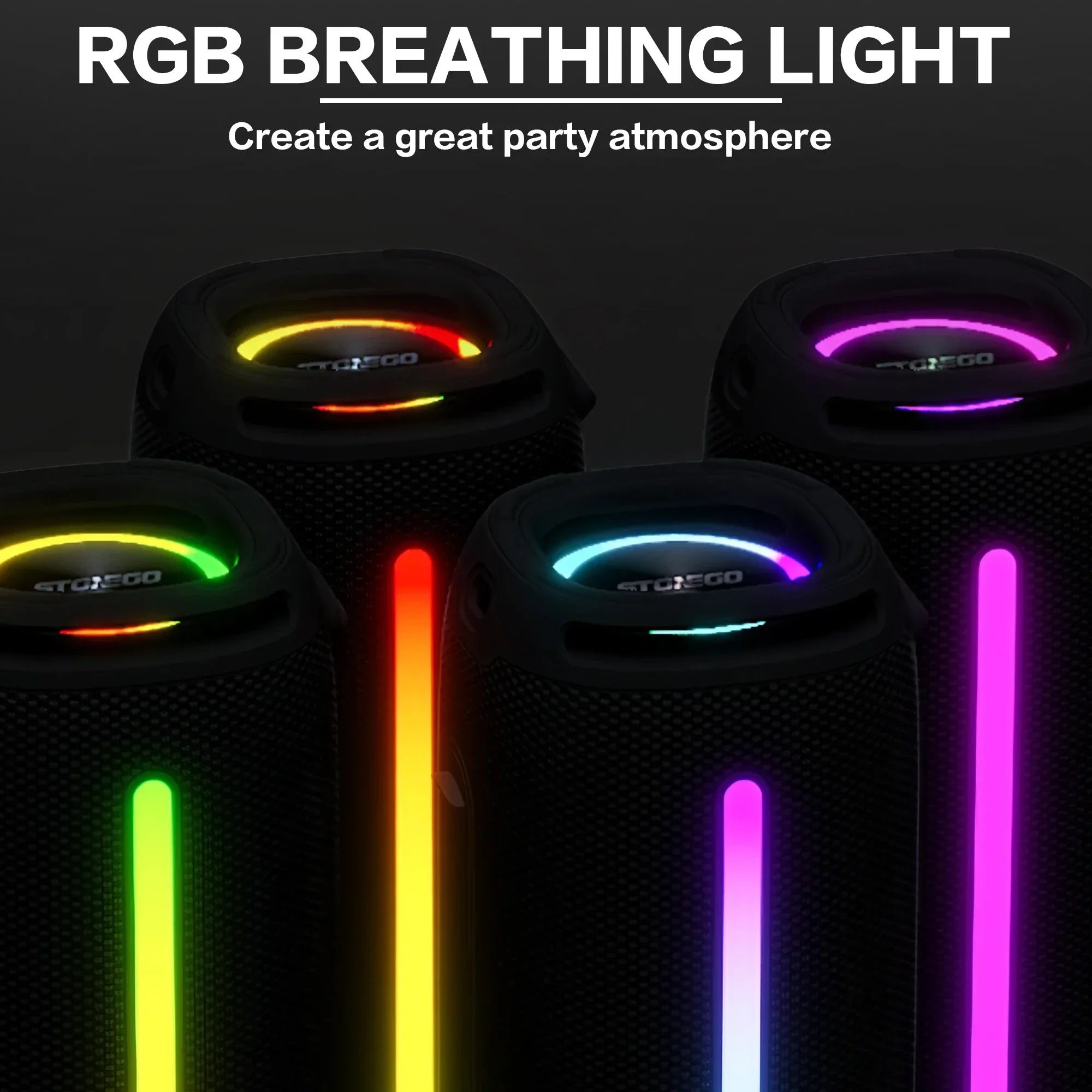 Outdoor Bluetooth 53 Wireless Speaker IPX6 Waterproof RGB Lantern Subwoofer