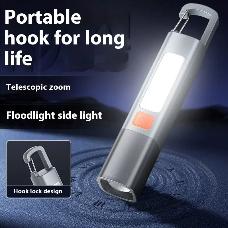 Strong Lighting ABS Flashlamp USB Charging Portable Outdoor EDC Torch