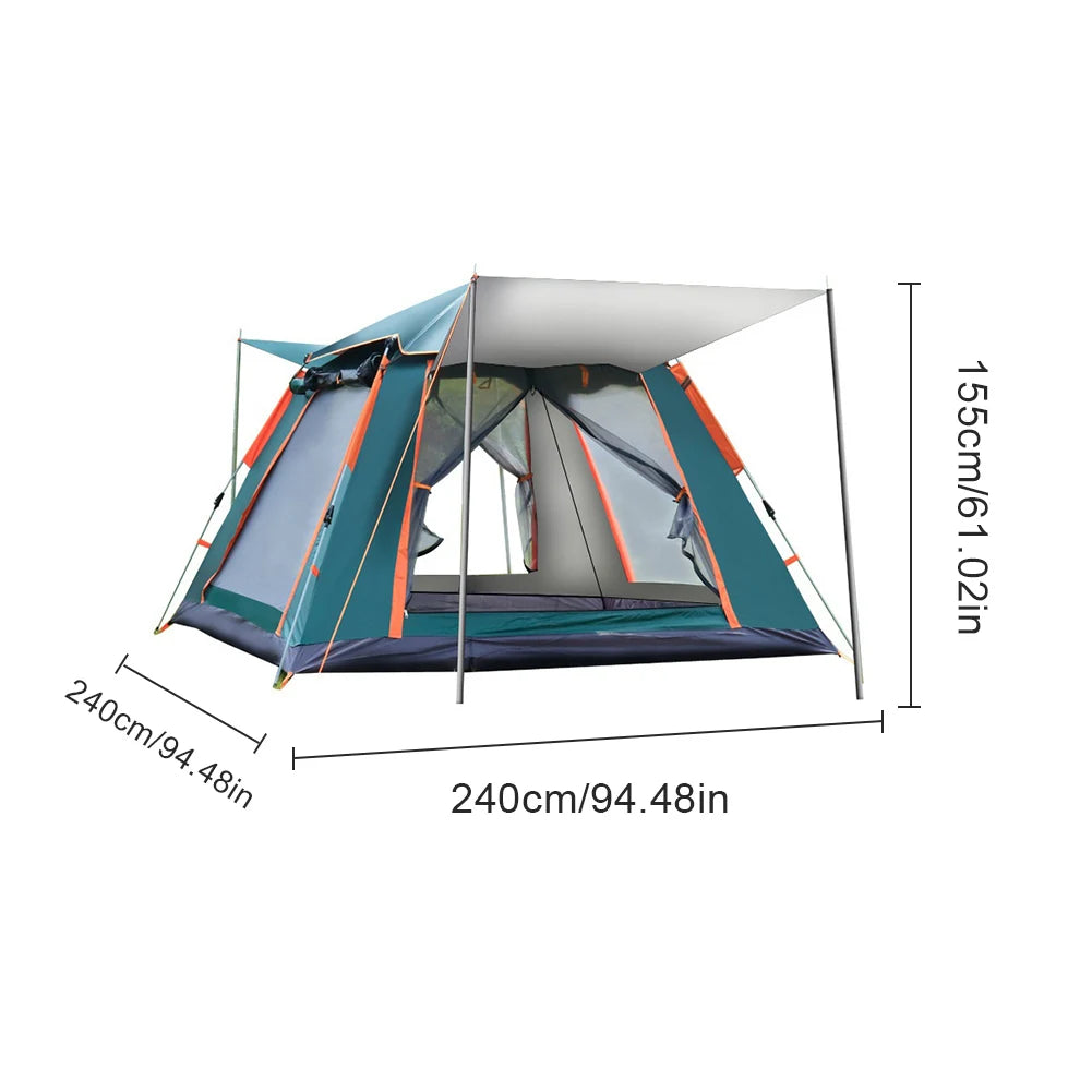 Camping Tent Family 3-4/4-6 People Sun-Protection, Waterproof Hexagonal Tent