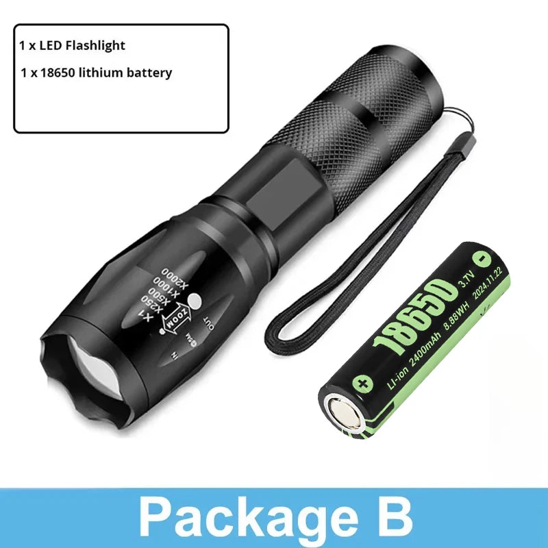 LED Flashlights, Portable Flash Light With 5 Modes
