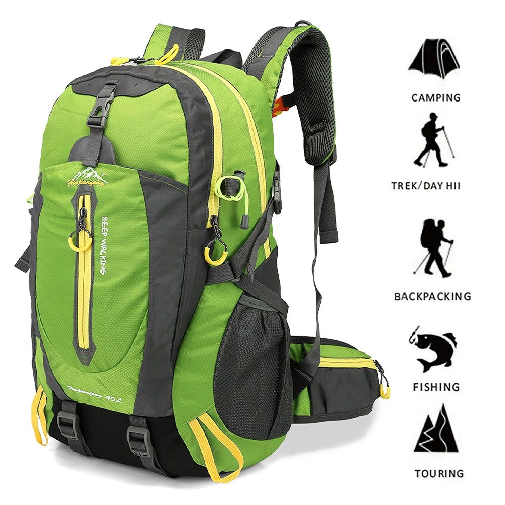 New Camping Backpack 40 Liters Large Capacity Travel Canvas Bag Outdoor