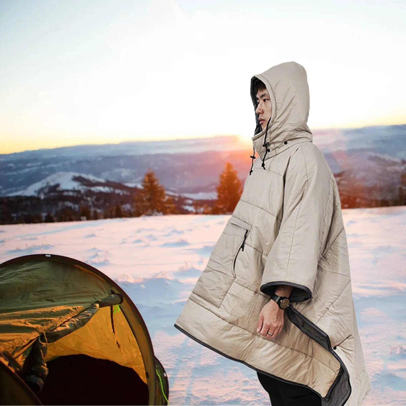 Outdoor Camping Warm Sleeping Bag Cloak
