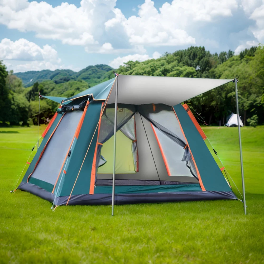 Camping Tent Family 3-4/4-6 People Sun-Protection, Waterproof Hexagonal Tent