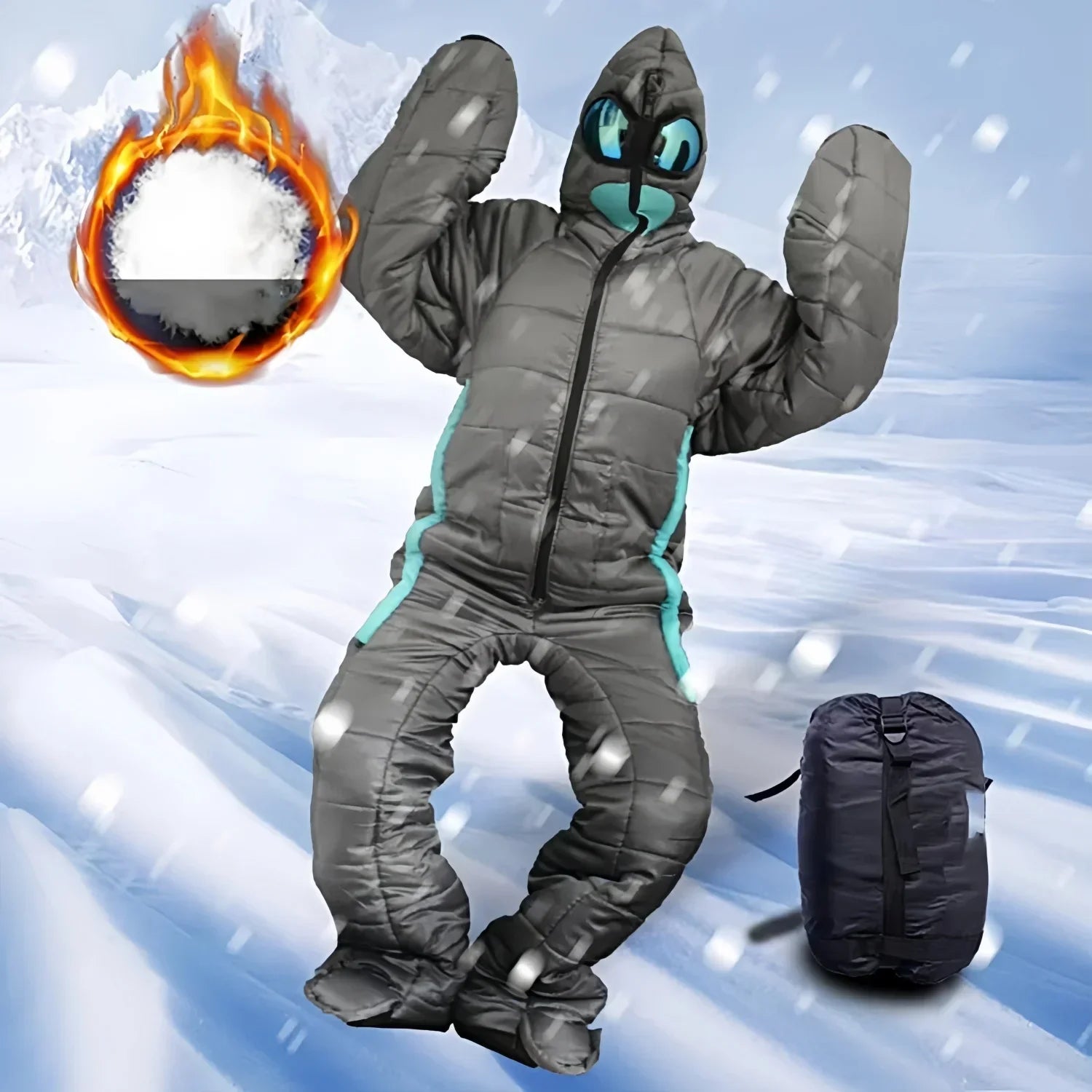 Durable Camping Wearable Full Body Walking Sleeping Bag Pouch Aliens