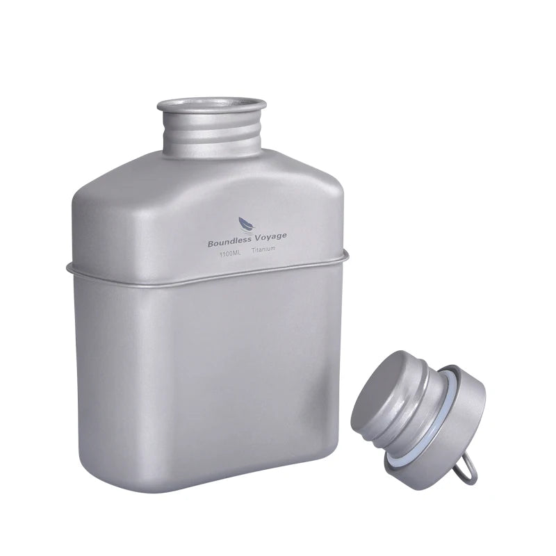 Cooking Set, Titanium Military Canteen, Cookware Bowl Kettle With Camouflage Storage Bag