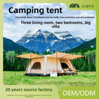Manufacturer customizes all-inclusive tents, two bedrooms and three halls, outdoor camping double-layer waterproof tents,