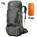 75L Camping Backpack Travel Sport Bag With Rain Cover