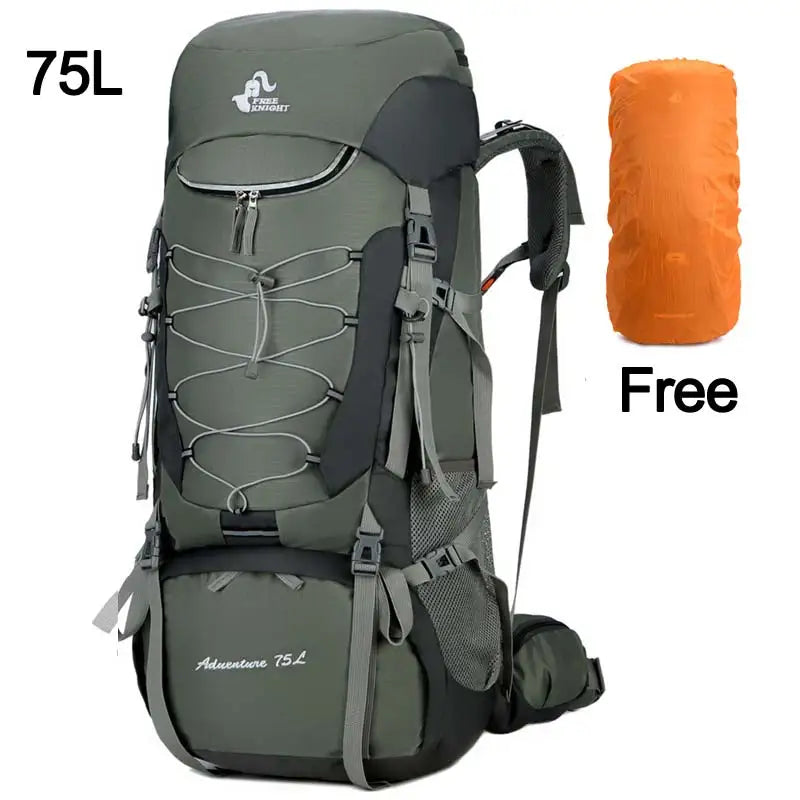 75L Camping Backpack Travel Sport Bag With Rain Cover