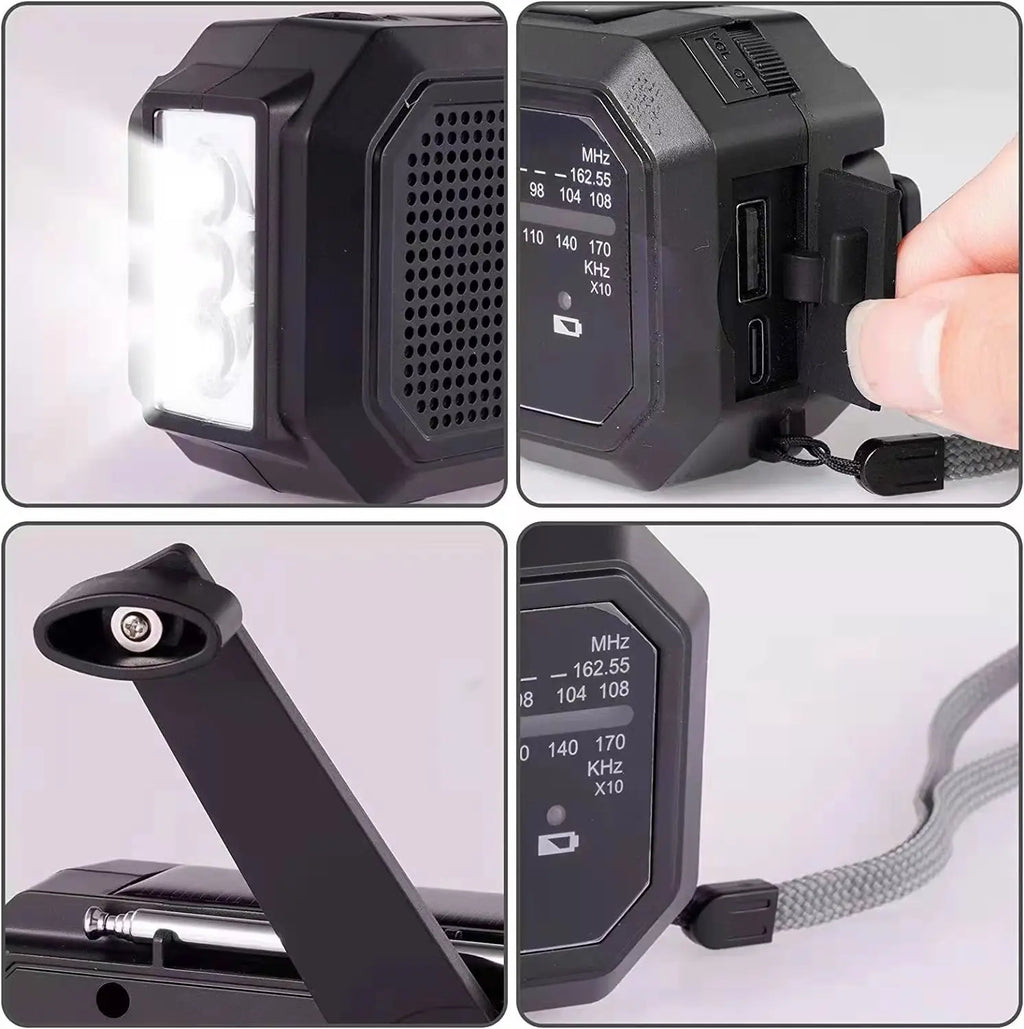 Portable Solar Radio, Emergency Kits first Aid Radio with Crank, Power station USB