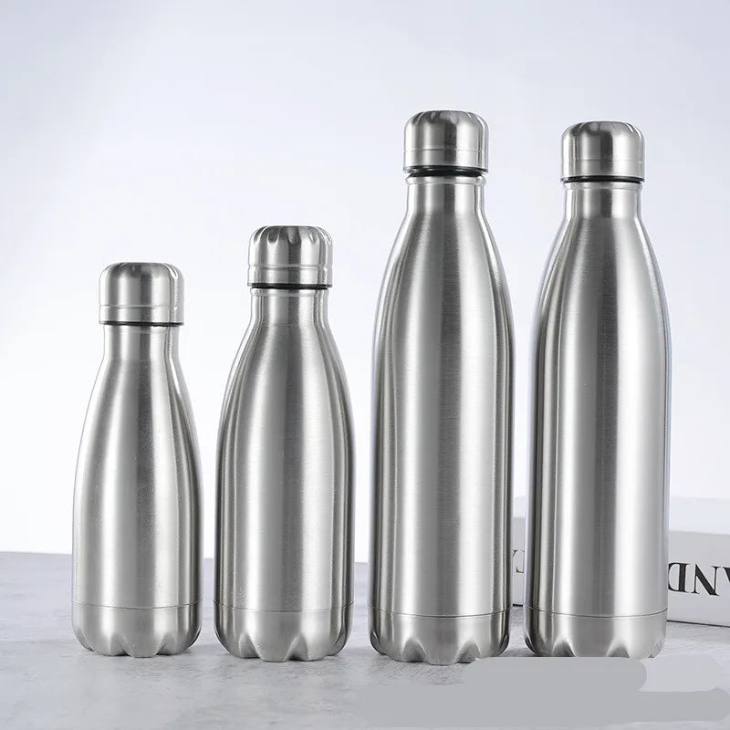 Stainless Steel Water Bottle 1 Liter, Sport Travel Cups,  500 750 1000ml Water Bottles
