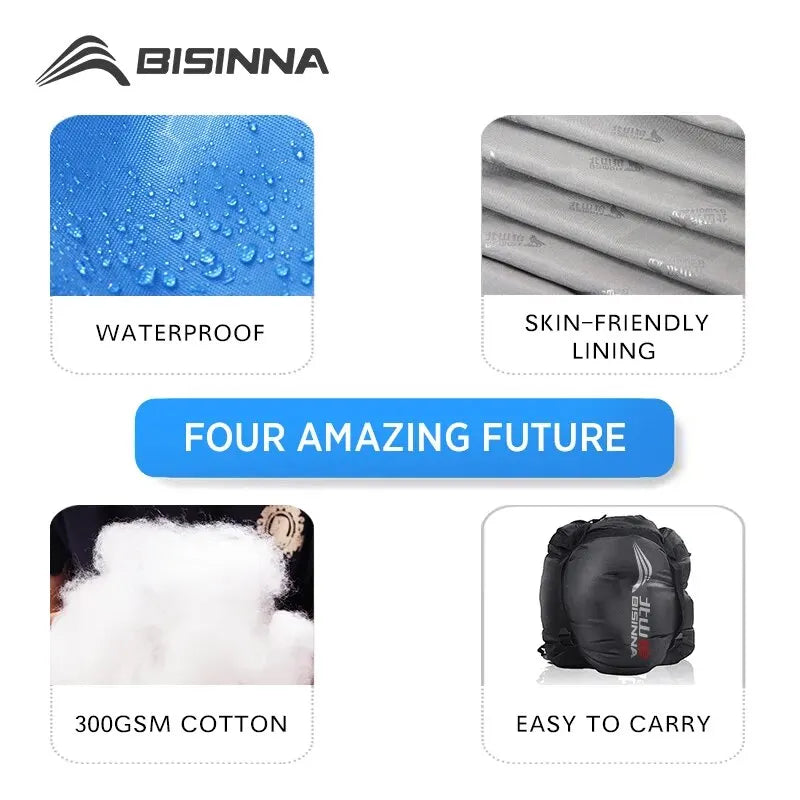 BISINNA Camping Sleeping Bag Ultralight Waterproof Winter Warm Envelope Backpacking