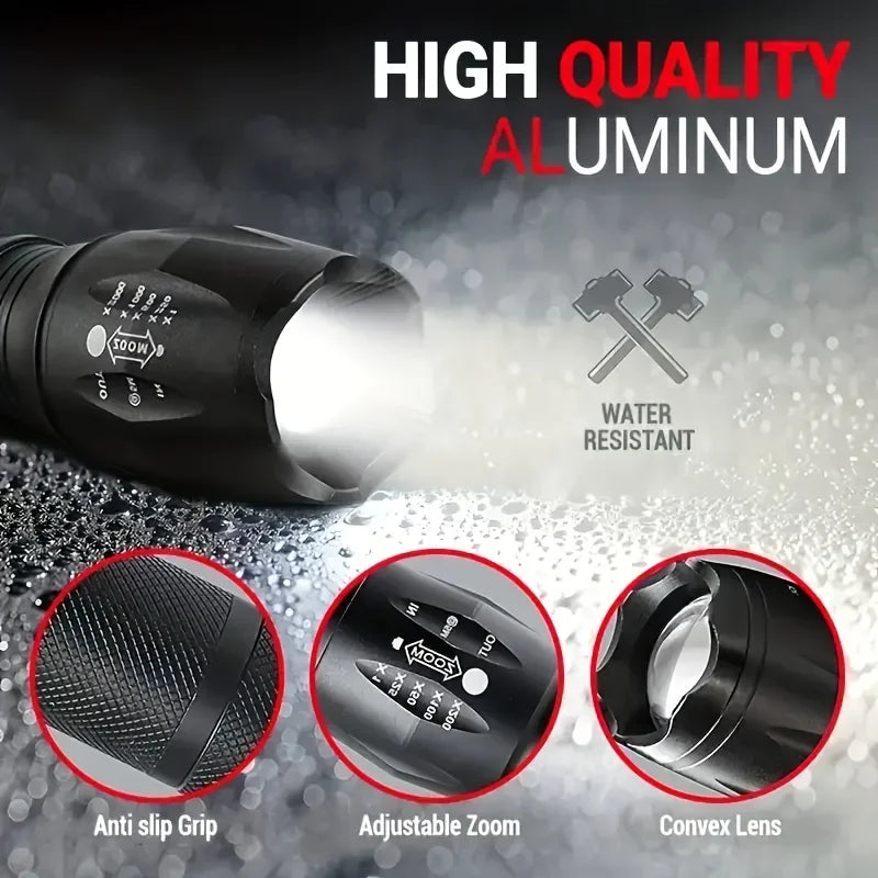 LED Flashlights, Portable Flash Light With 5 Modes