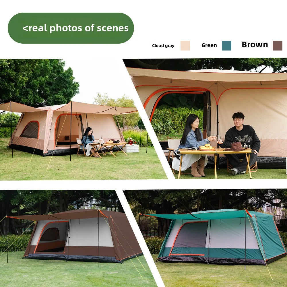Manufacturer customizes all-inclusive tents, two bedrooms and three halls, outdoor camping double-layer waterproof tents,