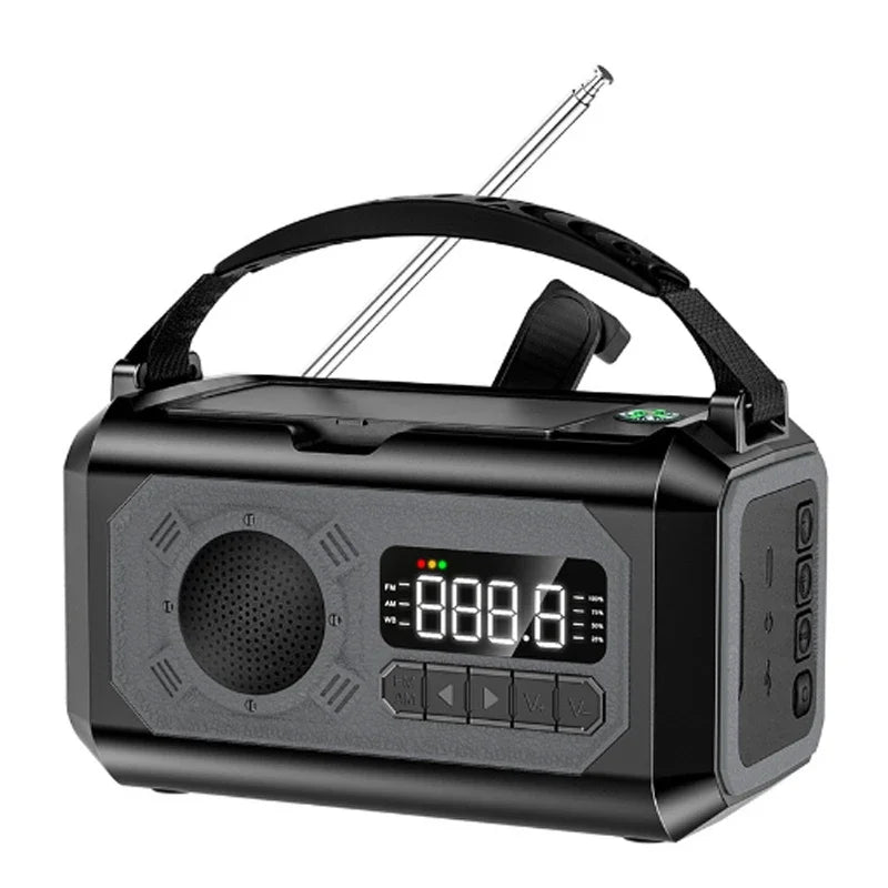 Radio Solar Hand Crank with Flashlight SOS Alarm Power Bank