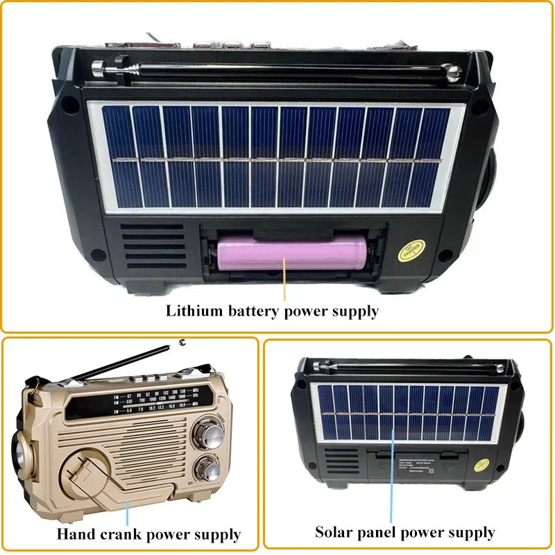 Portable Radio Solar Charging  Receiver/Bluetooth Speaker