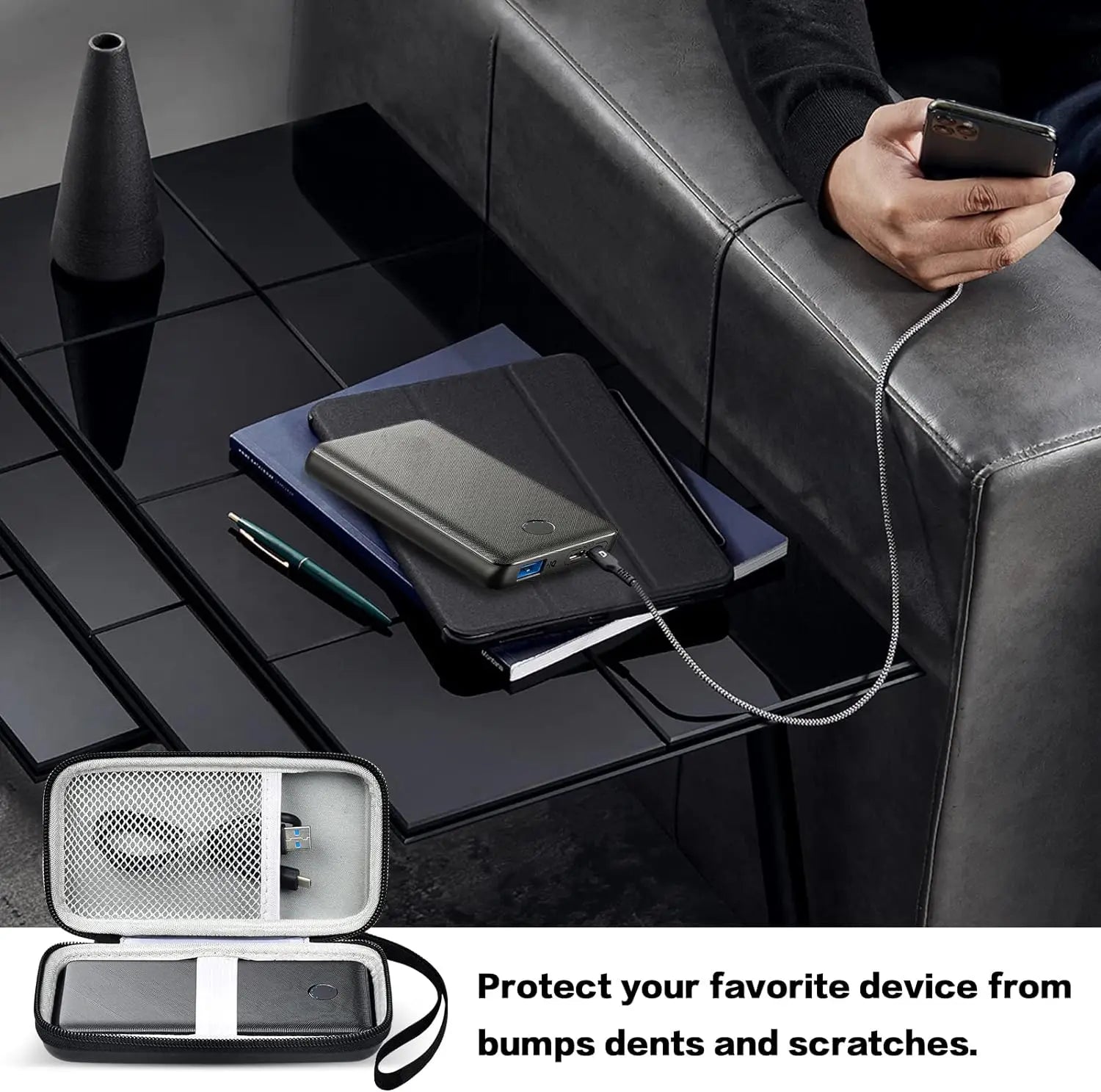 Portable Charger Storage Holder Case