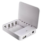 Portable USB Power Bank Charger Battery External Packing Box-Battery (4 x AA)
