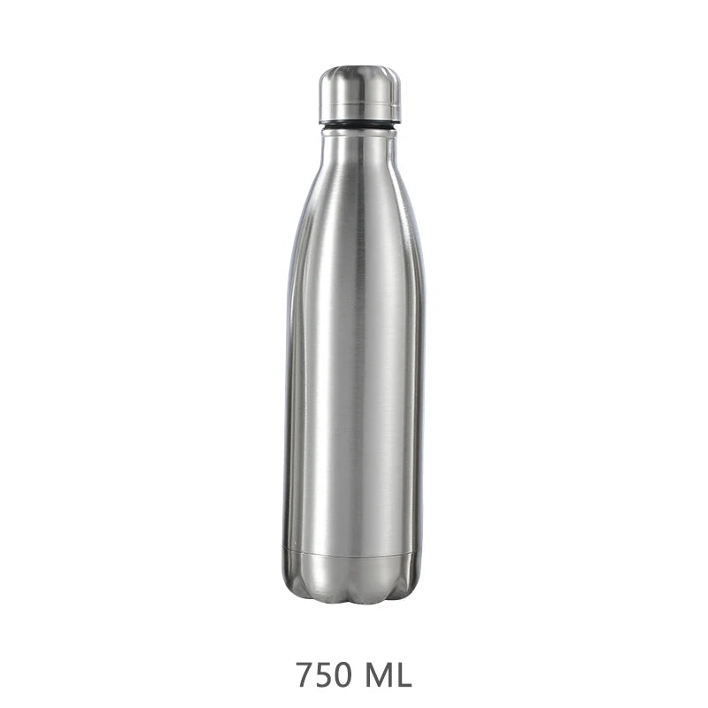 Stainless Steel Water Bottle 1 Liter, Sport Travel Cups,  500 750 1000ml Water Bottles