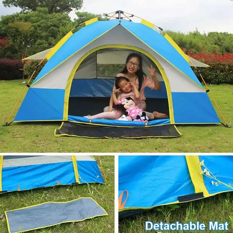 Travel Family Rainproof Windproof 1-4 Person Tent Camping Sunshade