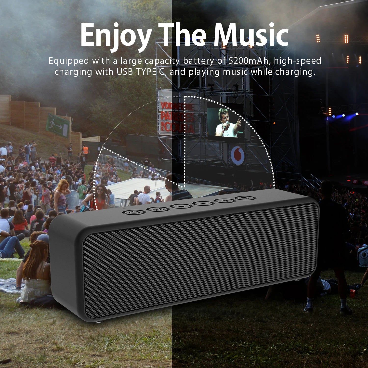 BOGASING M6 Portable Bluetooth Speaker 30W Wireless 5.0 Waterproof