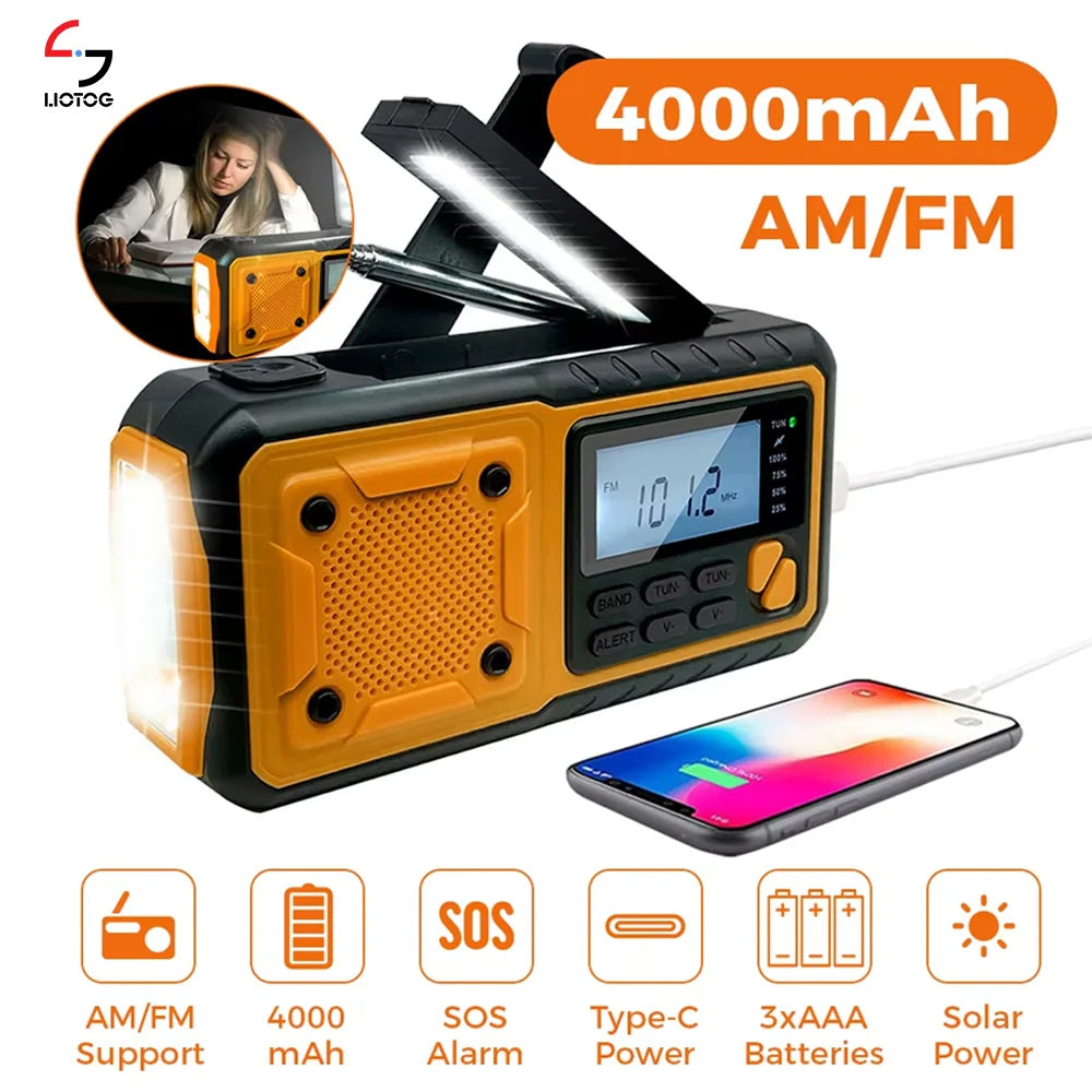 Portable Emergency Solar Power Bank/Radio