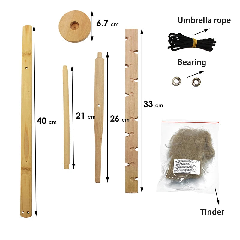 Bow Drill Friction Fire Starter Wood