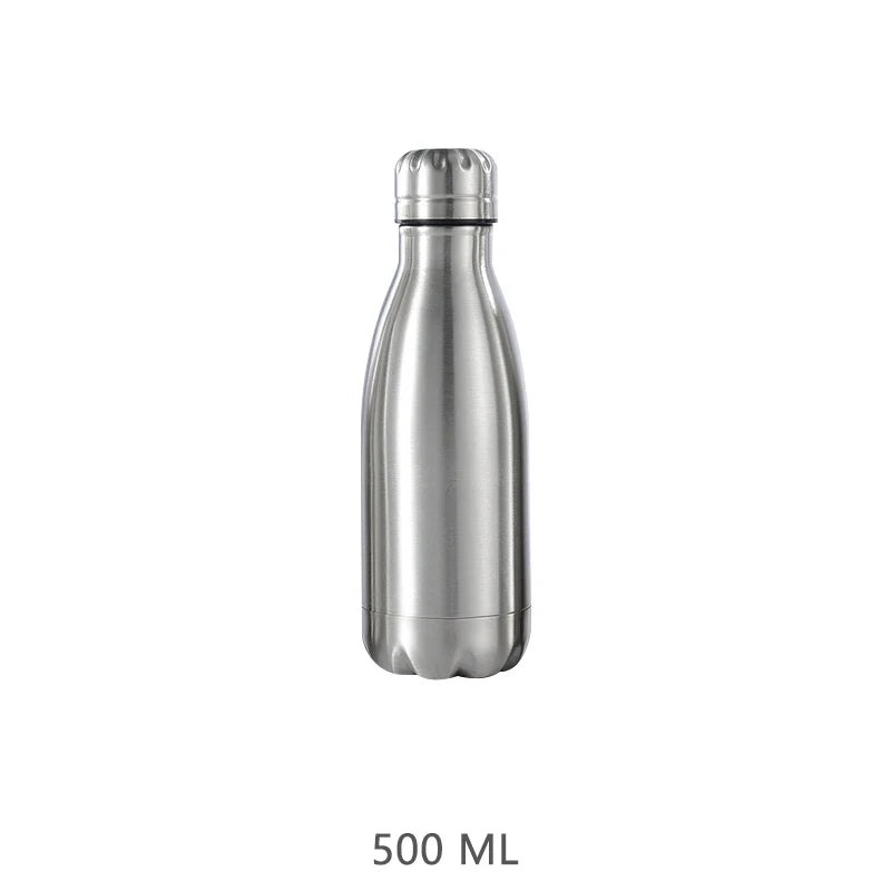 Stainless Steel Water Bottle 1 Liter, Sport Travel Cups,  500 750 1000ml Water Bottles