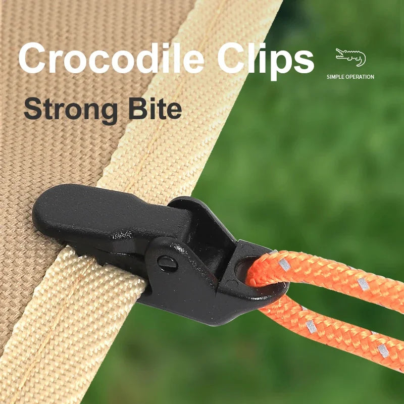 10/20/50pcs Tent Clips for Outdoor Tarpaulin / Camping Tent Hook Crocodile Clamp