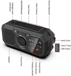 Portable Solar Radio, Emergency Kits first Aid Radio with Crank, Power station USB