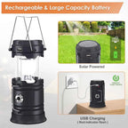 Solar Camping Tent Lamp LED Portable Multifuctional  Flashlight Waterproof