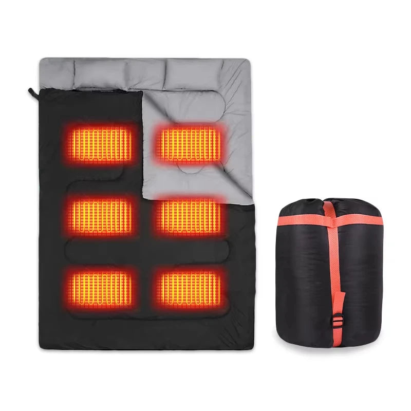 Heated Sleeping Bag pad,6 Heating Zones,USB Power, 2 person