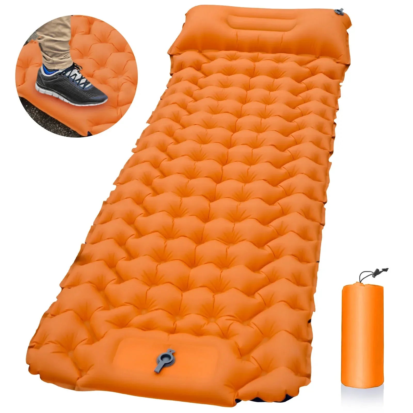 Outdoor Sleeping Pad Camping Inflatable Mattress with Pillows