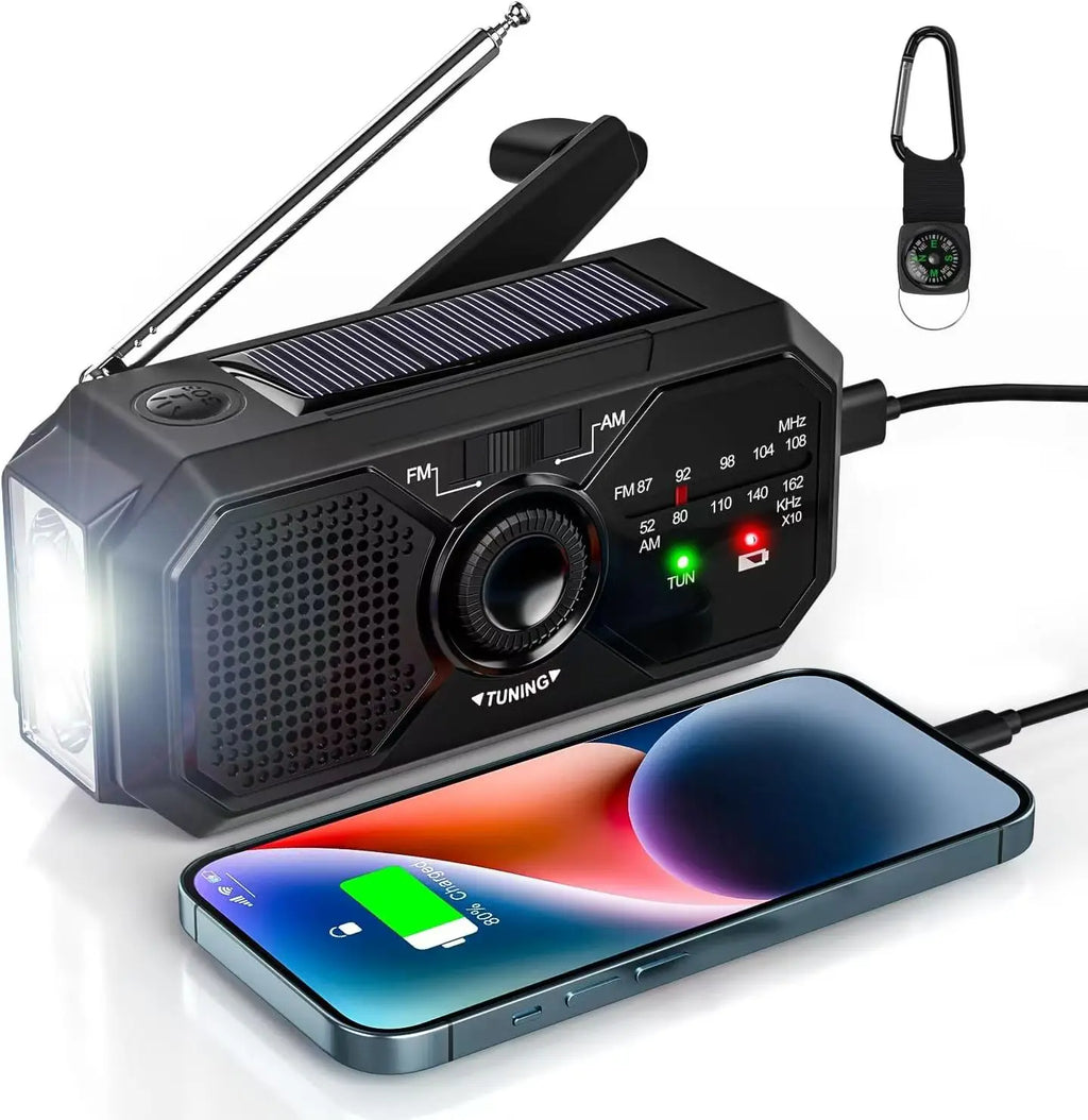 Portable Solar Radio, Emergency Kits first Aid Radio with Crank, Power station USB