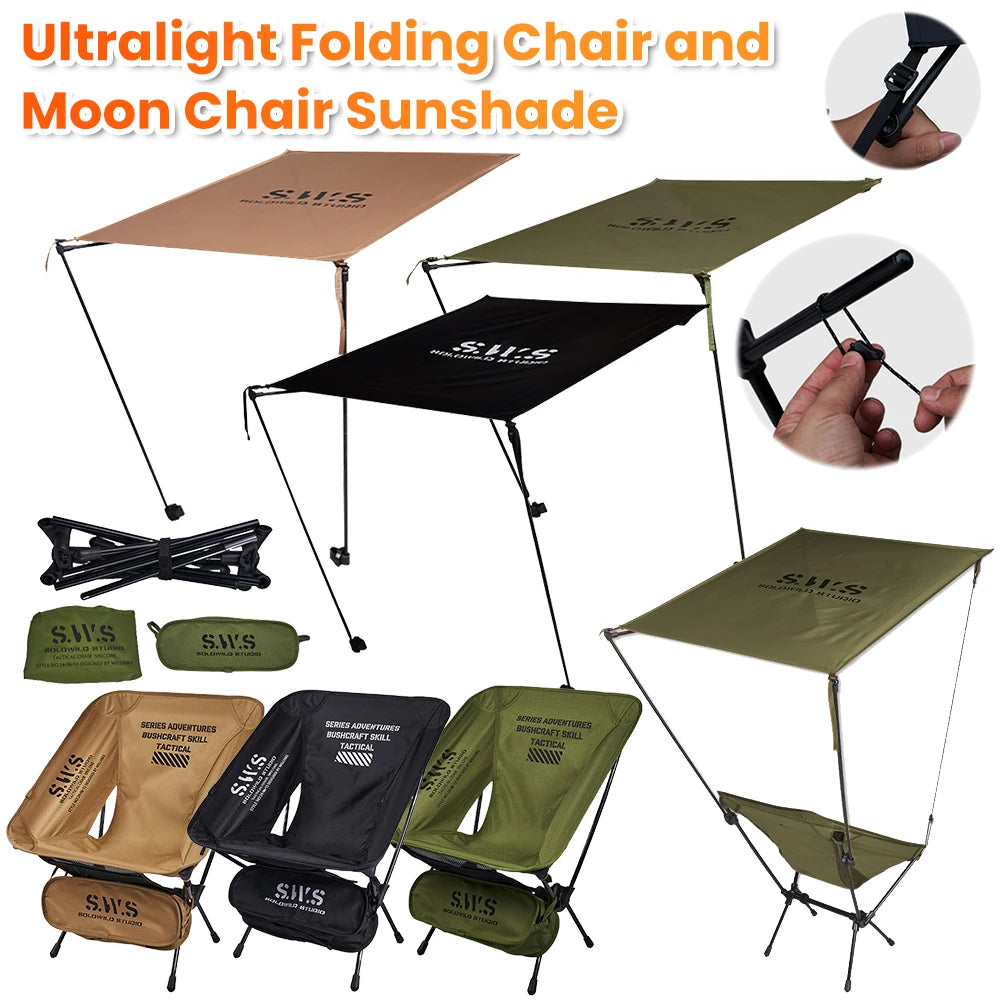 Camping Chairs Kit Ultralight Folding Chair Set With Sunshade