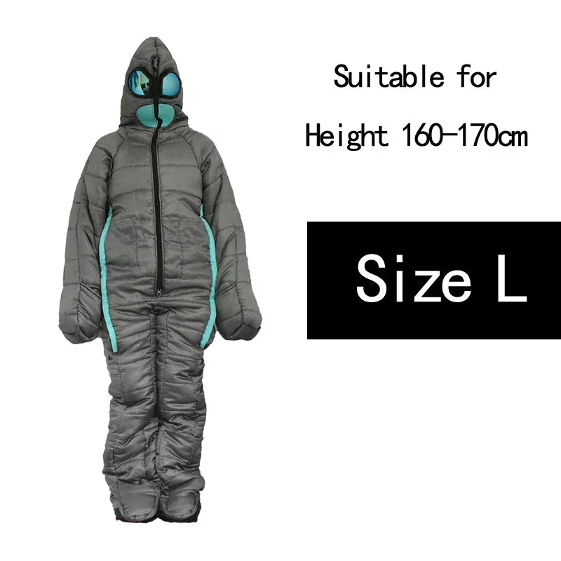 Durable Camping Wearable Full Body Walking Sleeping Bag Pouch Aliens
