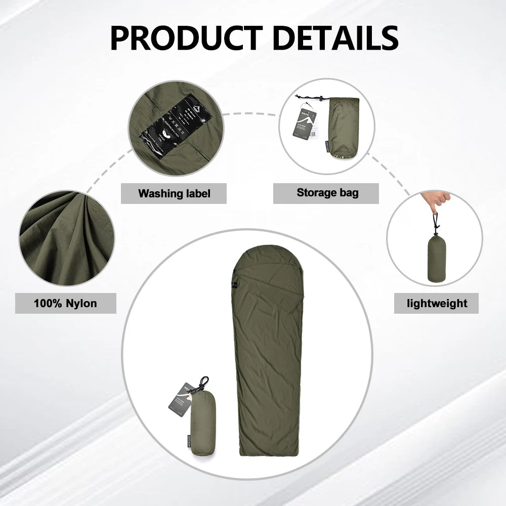 Outdoor Camping Sleeping Bag Liner Ultralight Mummy